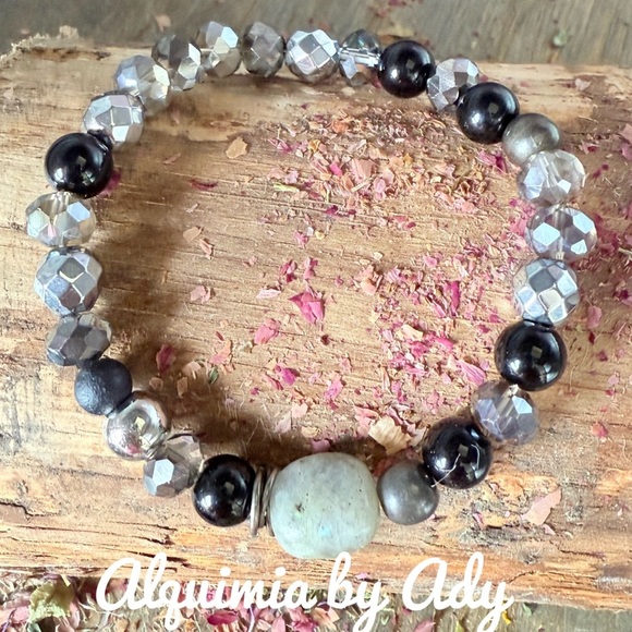 Alquimia Black and Silver Classic Beaded Bracelet - Picture 1 of 1